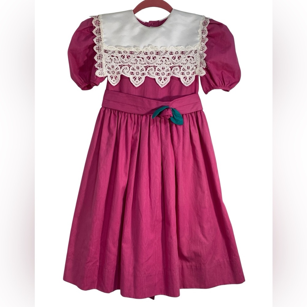 Vintage Jayne Copeland Lace Bib Collar Dress